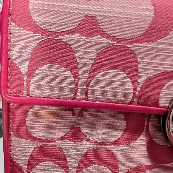 Coach Alexandra Slim Envelope Pink Signature Wallet Canvas And Leather - Picture 4 of 17